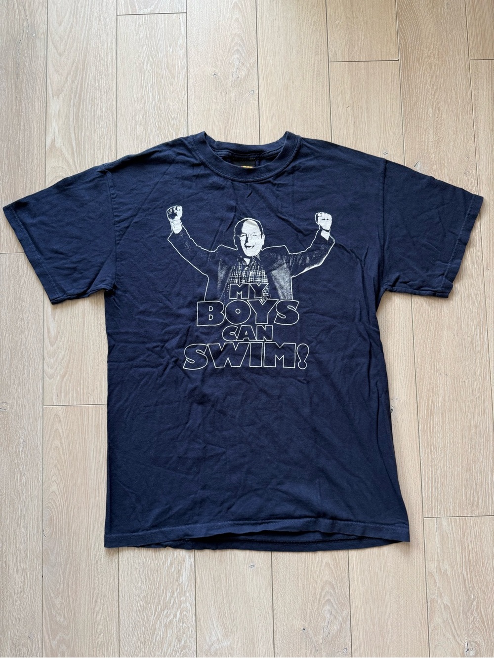 Vintage Seinfeld George "My Boys Can Swim!" Navy T Shirt Size Medium